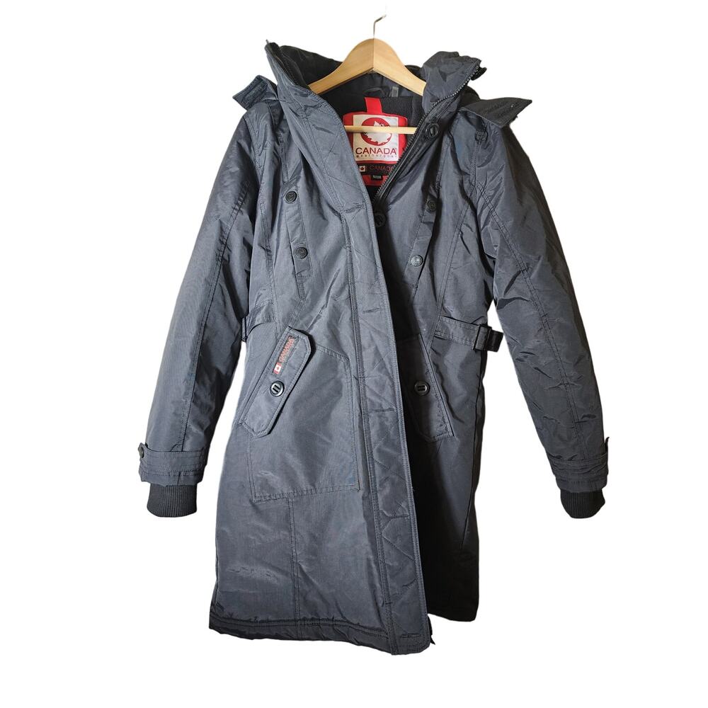 CANADA WEATHERGEAR Triple Goose Faux Fur Hooded Black Below Zero Parka SZ M